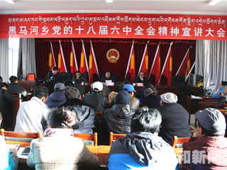 海南州委常委、县委书记陈鸿林深入黑马河乡宣讲党的十八届六中全会精神